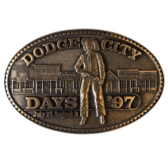Dodge City Days Belt Buckle 1997 Cowboy Western Kansas Limited Edition - Picture 1 of 11